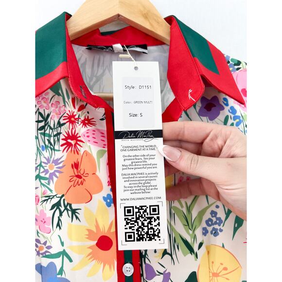 NEW Dalia Macphee Floral Pleated Fit Flare Midi 50s Dress Small Retro Rockabilly - Picture 6 of 7